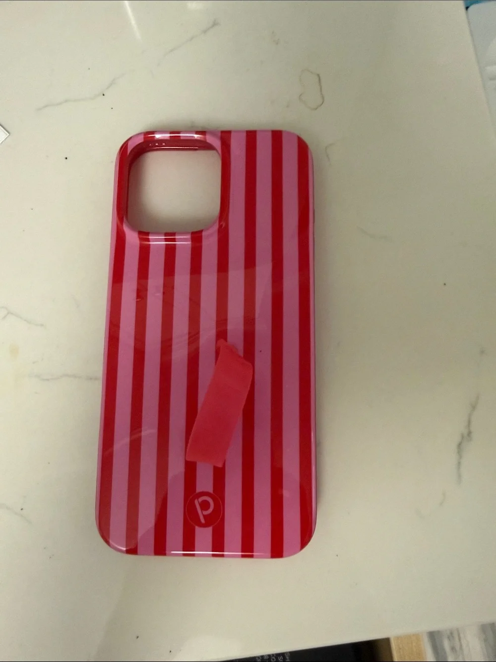 Loopy Case Berry Stripes Pink & Red Phone Case with Loop